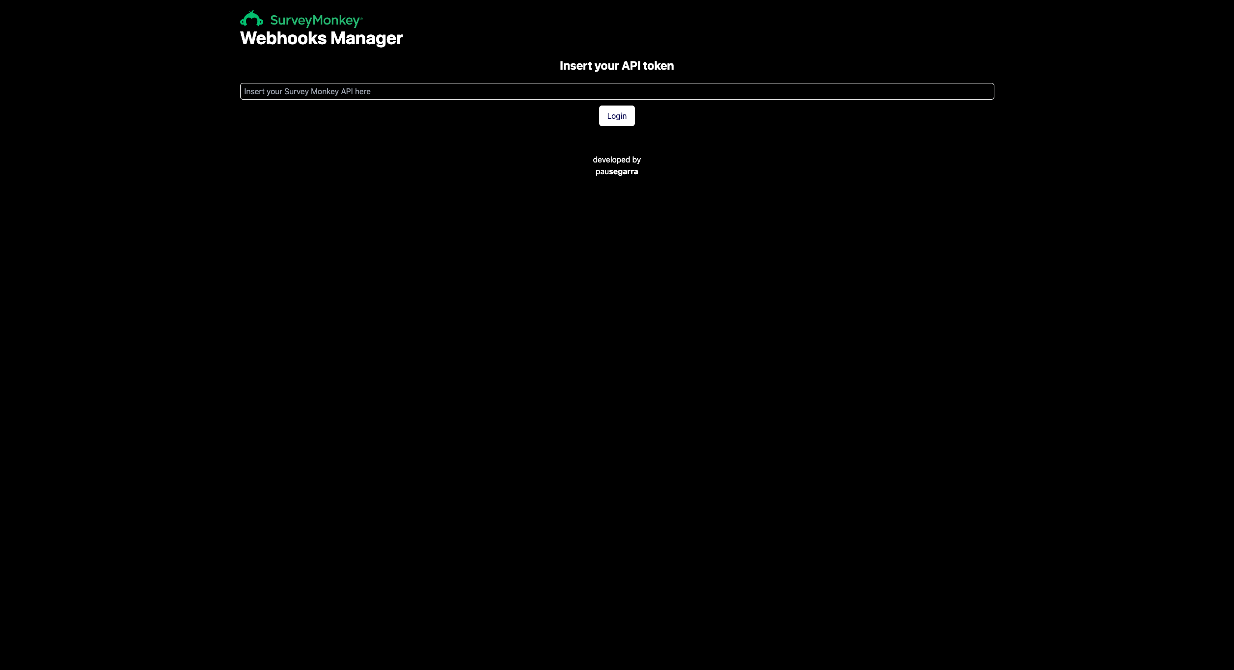 Survey Monkey Webhook Manager